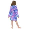 thumbnail image 4 of FORMRS Niños Bathrobe Unisex Hooded Robe Soft Plush Pajamas Sleepwear, Size 10-12T, Purple Starfish Pattern, 4 of 7