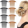 thumbnail image 2 of 10pcs Acrylic Crescent Shaped Hair Combs Hair Side Combs Insert Combs for Women Lady (Black and Coffe for Each 5pcs), 2 of 5