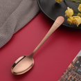 thumbnail image 4 of Hammered 12-Piece Stainless Steel Dinner Spoons, Stainless Steel Titanium Dinner Spoons Set, Table Spoon Modern Dessert Spoons Mirror-Polished- 8 Inches, Rose Gold, 4 of 8