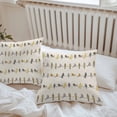 thumbnail image 6 of Throw Pillow Covers 18x18 Inch Set of 2, Yellow Grey Plaid Waterproof Outdoor Pillow Covers, Farmhouse Burlap Spring Floral Birds Decorative Cushion Pillowcases for Couch, Sofa, Bed, Garden, Patio, 6 of 9