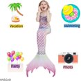 thumbnail image 3 of 4PCS Mermaid Tails for Swimming for Girls Kids Mermaid Swimsuit Costume Princess Bikini Set Bathing Suits_Special Gift, 3 of 5