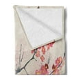 thumbnail image 2 of Floral Soft Flannel Fleece Throw Blanket, Cherry Blossoms Sakura Eastern Old Style Painting Print Vintage Theme, Cozy Plush for Indoor and Outdoor Use, 60" x 80", Pink Beige Grey, by Ambesonne, 2 of 5