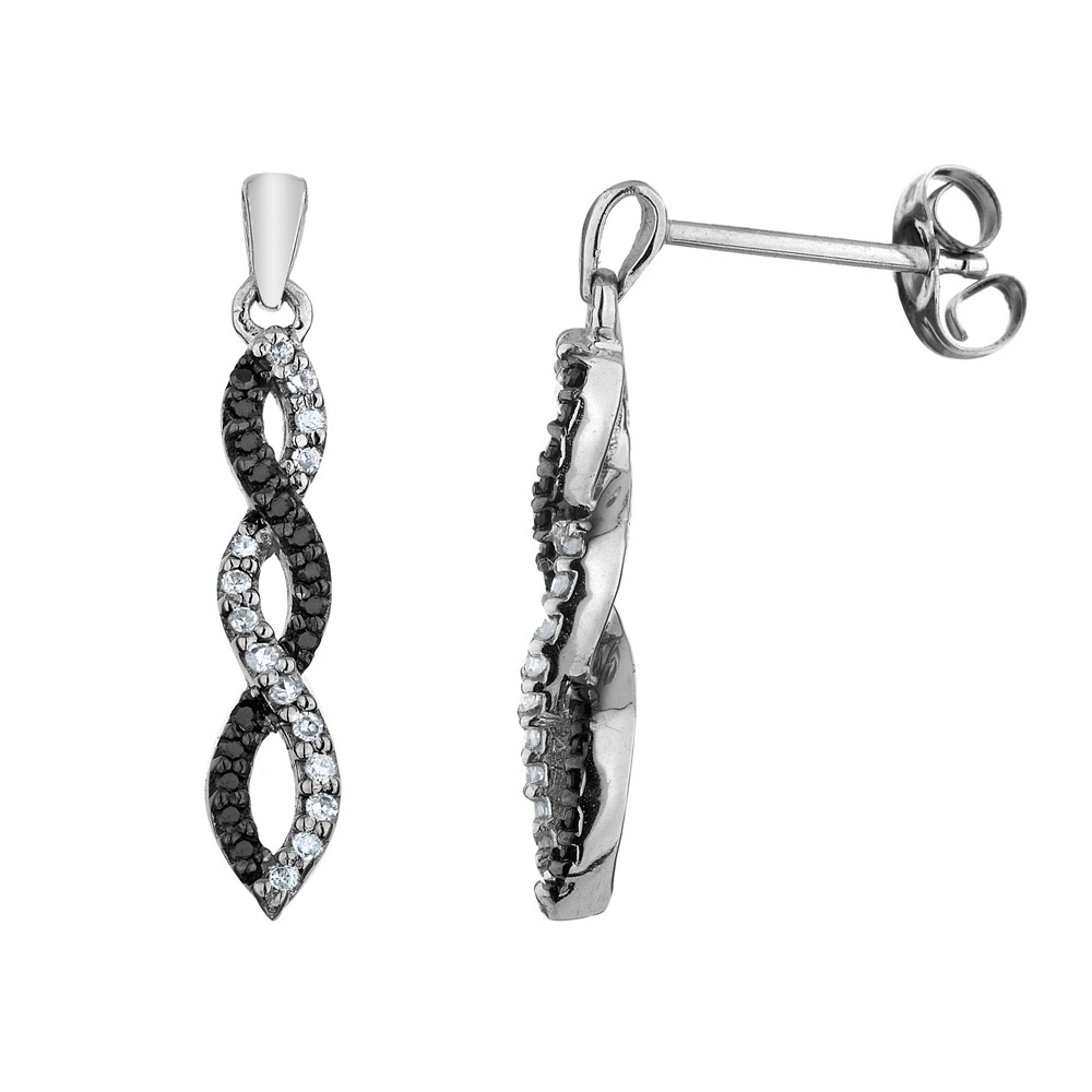 black diamond infinity earrings