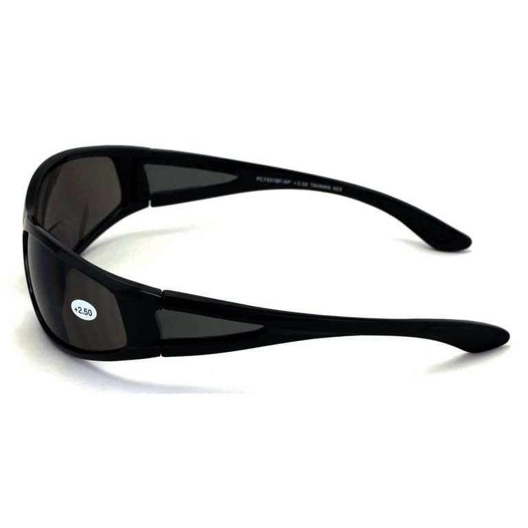Mens Bi-Focal Sunglasses Tinted Outdoor Readers UV400 Wrap