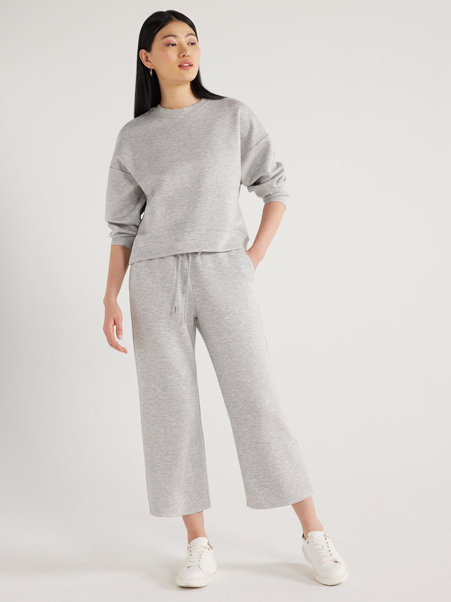 Scoop Women's and Women's Plus Ultimate Scubaknit Cropped Sweatpants, Sizes XS-4X