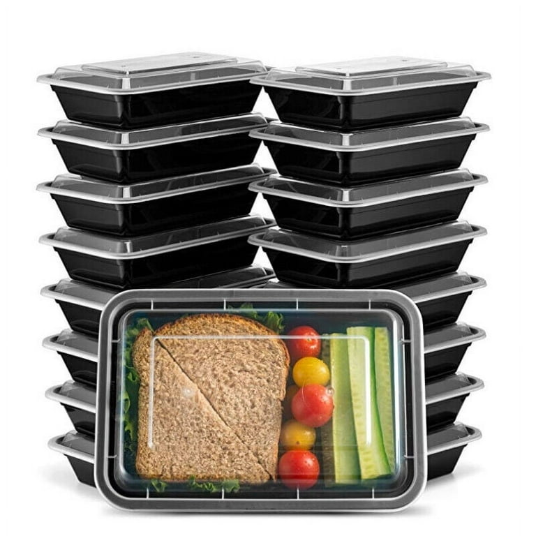 IUMÉ 50-Pack Meal Prep Containers, 26 oz Microwavable Reusable Containers with Lids for Food Prepping, Disposable Lunch Boxes, BPA Free Plastic