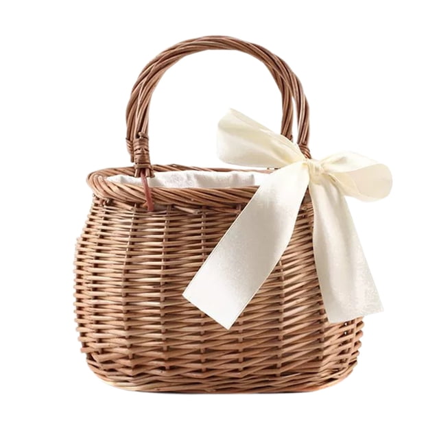 Handwoven Rattan Flower Planter Boho Home Indoor Outdoor Hanging Holder For Garden Patio Balcony