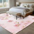 thumbnail image 4 of 5'x8' Area Rugs, Pink Floral Indoor Outdoor Area Rug for Living Room Bedroom, Modern Farmhouse Aesthetic Shabby Chic Flower Washable Bathroom Rugs Kitchen Floor Carpet Mats Home Decor Aesthetic, 4 of 8