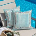 thumbnail image 4 of Throw Pillow Covers, Teal Coastal Decorative Throw Pillow Covers 18x18 Inch, Vintage Summer Beach Coral Shell Starfish Square Linen Pillow Cases for Couch/Living Room/Sofa, 4 of 9