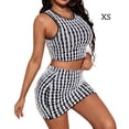 thumbnail image 4 of Qarigey Conjunto de y chaleco para mujer, Top corto, traje de moda de verano, fiesta para niñas conjuntos de ropa Blanco negro XS Qarigey AP010708-19, 4 of 6