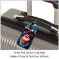 thumbnail image 3 of Square 2Pack PU Leather Monkey Cruise Luggage Tag with Privacy Cover and Name ID Tag for Travel Handbags Backpacks Luggage Tags, 3 of 6