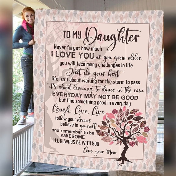 To My Daughter - Never Forget How Much I Love You As Your Grow Older Blanket Daughter From Mom Birthday Gift, 30x40in Fleece Blanket