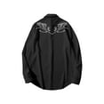 thumbnail image 2 of Men's Western Shirt Long Sleeve Embroidered Cowboy Casual Snap Button Shirt Black 3XL, 2 of 5