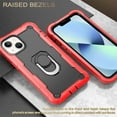 thumbnail image 6 of Allytech Compatible for iPhone 14 5G Case with Kickstand, Military Grade Heavy Duty Shockproof Protective Ring Holder Cover Case for Apple iPhone 14 6.1" 2022, Red + Black, 6 of 7