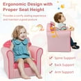 thumbnail image 6 of Costway Kids Cute Pink Bow Sofa Children Couch Toddler Upholstered Armchair Solid Wood, 6 of 10