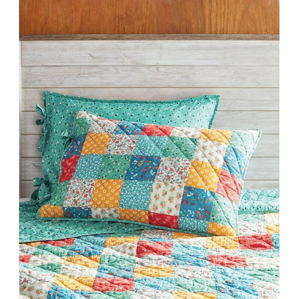 The Pioneer Woman Floral Patch 2Piece Quilt Sham Set, Standard
