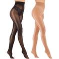thumbnail image 1 of GlobaShun Medias transparentes para mujer, medias cómodas de seda de cintura alta, pantimedias de cintura alta ultra brillantes,Black&coffee, 1 of 5