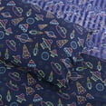 thumbnail image 2 of Kids Classic Printed Microfiber Sheet Sets, Ultra Soft Fitted Sheets with Straps - Neon Space, Twin Size, 2 of 5