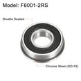 thumbnail image 2 of F6001-2RS 12x28x8mm Double Sealed Chrome Steel Flanged Ball Bearings 2 Pack, 2 of 5