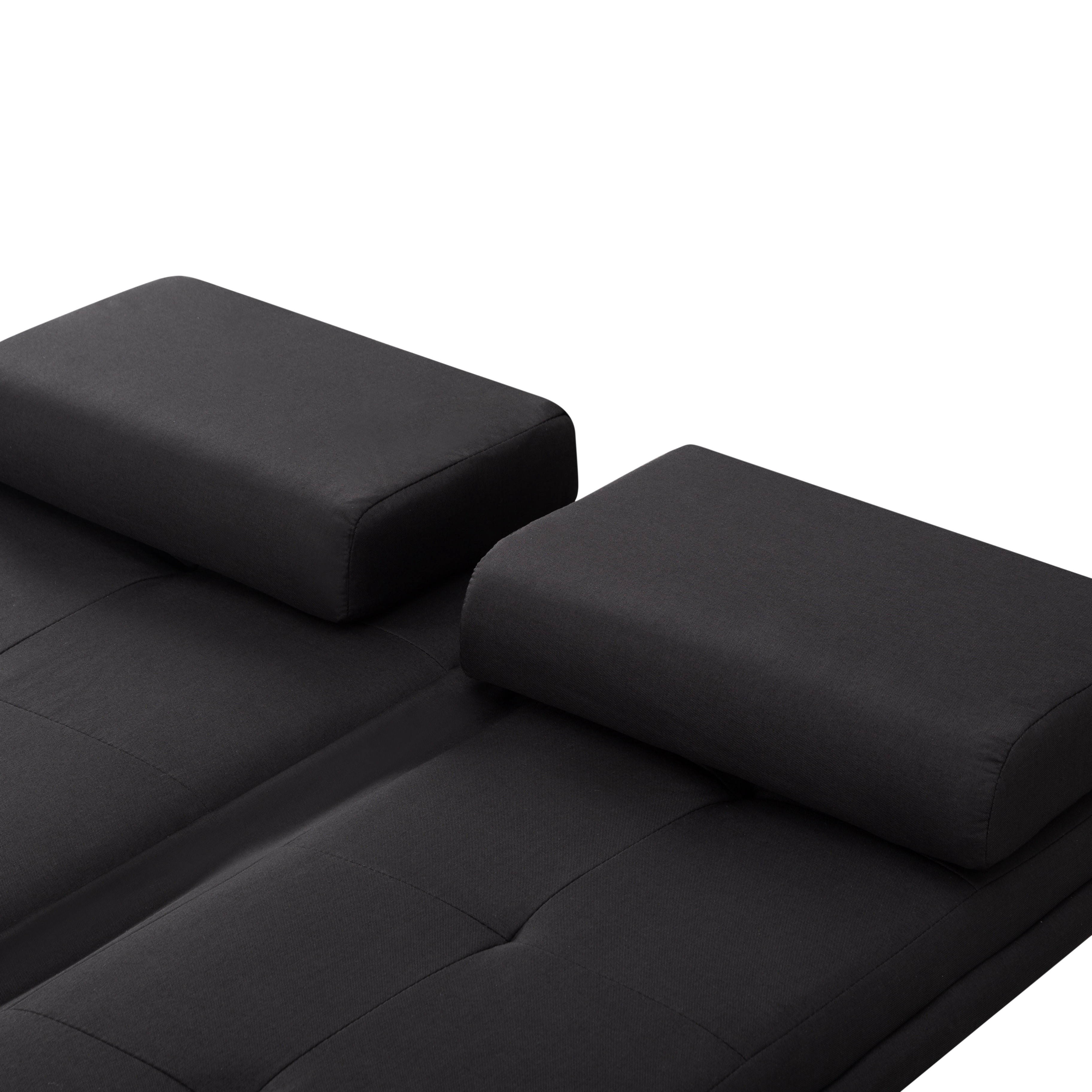 Gewnee 78.7”Convertible Sectional Sofa Bed,L-Shaped Couch with Reversible Chaise (Left or Right),5-Position Adjustable Backrest,Perfect for Living Room,Office,Dorm,Apartment.Black