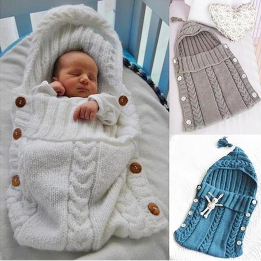 Manta para recién nacido, manta tejida para niños de dormir de dormir,  envoltu Gris Yotijar Saco de dormir ropa de época