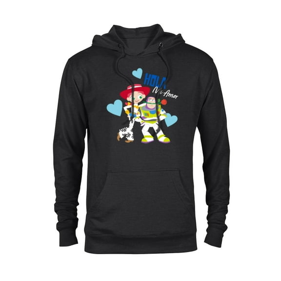 Disney and Pixar’s Toy Story Buzz and Jessie Valentine’s Day - Pullover Hoodie for Adults – Customized-Black