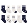 thumbnail image 1 of Calcetines de otoño para niños, calcetines para estudiantes con letras a rayas de viento universitario para niños y niñas, calcetines para bebés grandes, 1 of 5