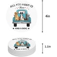 thumbnail image 1 of ZHANZZK Vintage Blue Truck with Cute Puppy Set of 6 Round Coaster for Drinks, Absorbent Ceramic Stone Coasters Cup Mat with Cork Base for Home Kitchen Room Coffee Table Bar Decor, 1 of 6
