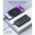 thumbnail image 4 of Gazsocy 2 Pack Power Bank ,15000 mAh Fast Charging Portable Charger,Compatible All USB Type Devices (Deep Black and White), 4 of 7