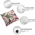 thumbnail image 6 of BANET of 2 Embroidered Decorative Covers Square Pillowcases for Bedroom Sofa Farmhouse Decor (Pink ) 22x22in, 6 of 7