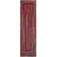 thumbnail image 2 of SAFAVIEH Braided Daphne Geometric Cotton Reversible Runner Rug, Red/Multi, 2'3" x 8', 2 of 10