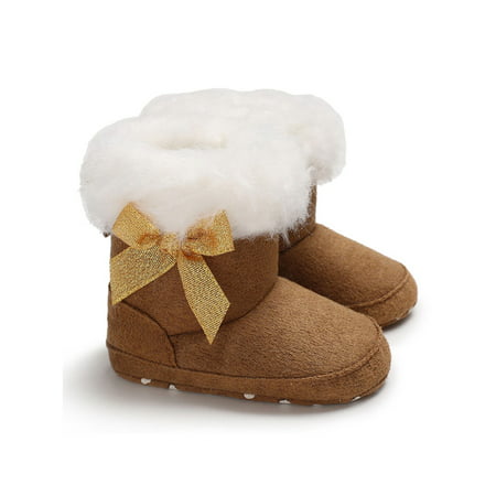 New Style Newborn Baby Toddler Boy Girl Snow Boots Winter Warm Fur Crib Shoes Prewalker
