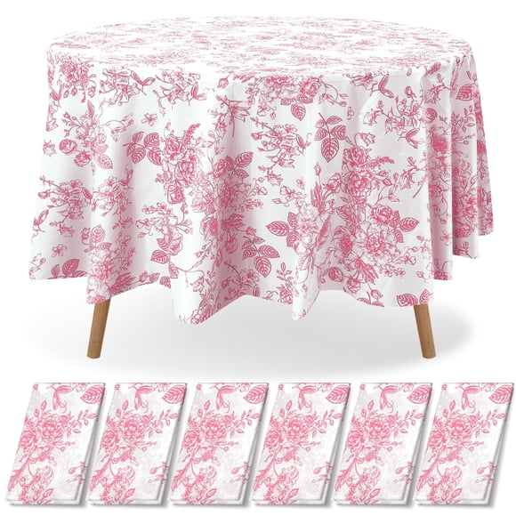 Mantel Redondo Impermeable Floral Ganeen 6 Piezas 213 cm