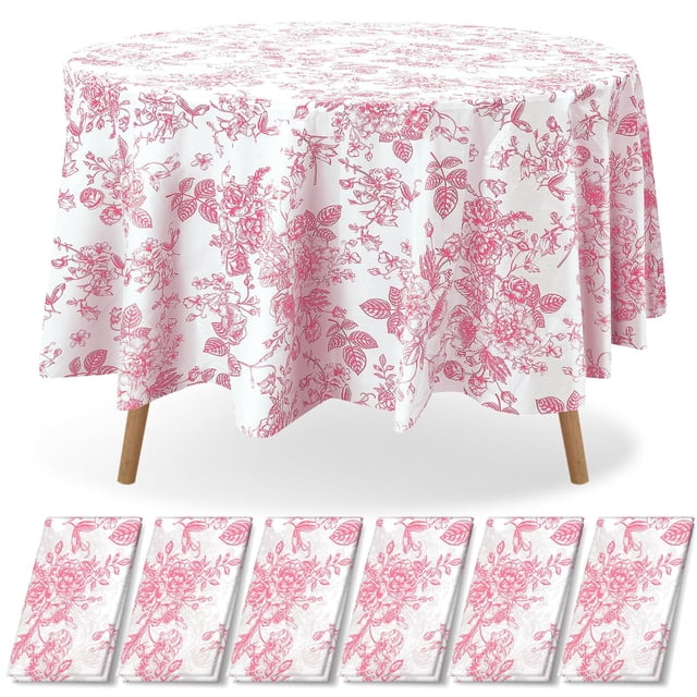 Mantel Redondo Impermeable Floral Ganeen 6 Piezas 213 cm