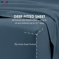 thumbnail image 4 of Queen-XL Fitted Sheet with 2 Pillowcases (3-PC) Set - 800-Thread-Count 100% Egyptian Cotton, Soft Breathable, 15-Inches Deep Pocket - Mediterranean Blue, 4 of 7