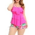 thumbnail image 4 of Women Plus Size Tankini Ruffle Swimsuit Two Piece Flowy Swimdress Tummy Control Bathing Suits with Boyshorts, 4 of 6