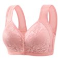 thumbnail image 2 of CFLVAEK Plus Size Bras for Women Front Closure Wireless Everyday Bra Full Coverage Senior Ladies Bra Breathable Push Up Bra for Big Breasts Pink XL, 2 of 3