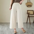 thumbnail image 6 of Pants for Women S with Pockets Pants with Stripe on The Side Dress Size 16 Women Linen Cover up Comfy plus Size Glitter Dress Corduroy plus Elastic Waist Pant 3 Strip Beige XL, 6 of 7