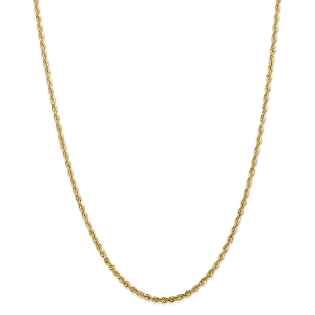 14k Yellow Gold 18 Inch 2.75mm Rope Chain Necklace Pendant Charm