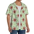 thumbnail image 2 of Goofa Lilies Flowers Printed Men's Casual Short-sleeved Shirt,Lightweight Breathable Button-down,Summer Casual men's top,Versatile Fashion shirt-Medium, 2 of 7