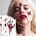 thumbnail image 2 of 27 Sheets Halloween Temporary Tattoo Horrible Realistic Body Scar Tattoo Sticker, 2 of 8