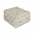 thumbnail image 1 of Shabby Flora Rectangle Pouf, Vintage Country Style Ornaments with Heart Flowers Ribbon Illustration, Under Desk Foot Stool for Living Room Office Ottoman with Cover, 25", Beige Mint, by Ambesonne, 1 of 4