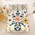 thumbnail image 5 of Homewish Boho Damask Floral Bed Sheets,Peony Sunflower Bird Full Size Sheets,Cream Green,4-Piece,1 Flat Sheet, 1 Fitted Sheet and 2 Pillowcases, 5 of 6