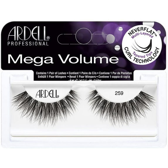 Ardell Mega Volume Lashes - 259 - Pack of 2 with Sleek Comb