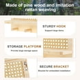thumbnail image 6 of Txkrhwa Rattan Rack Shelf, Rattan Wall Rack, Floating Rattan Shelf with 4 Hooks, Wall Mounted Entryway Rattan Rack for Entryway Nursery Hallway Office Home, 6 of 10