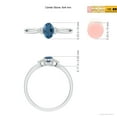 thumbnail image 4 of ANGARA Natural Oval London Blue Topaz Split Shank Ring with Trio Diamonds in 14K White Gold for Women (Size-6x4mm) | November Birthstone Jewelry for Women | London Blue Topaz Ring (Ring Size - 6.5), 4 of 9