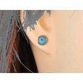 thumbnail image 5 of Pendientes de acero inoxidable chapado en oro de 18 k con forma de ojos turcos azules Yashi color dorado, 5 of 5