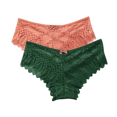 Kmdttou Panties for Women Sexy Lace High Cut Panties Comfort Bikini Panty Stretch Underpants Breathable Ladies Briefs (Regular & Plus Size) Green-S