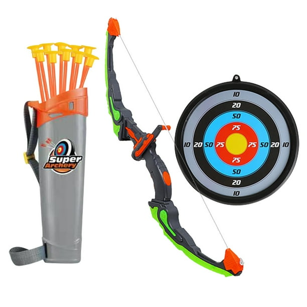 Kids Bow and Arrow Set Led Light Up Archery Toy Set with 10 Suction Cup Arrows Target & Quiver