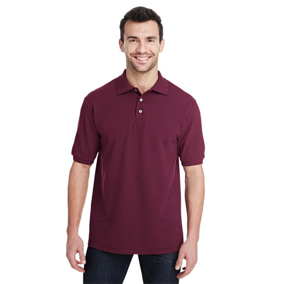 Jerzees Adult Casual Piqué Polo Shirt, MAROON, 3XL